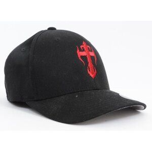 Count Kustoms Las Vegas L/XL Flex-Fit Cotton Fitted Baseball Cap Hat Goth Cross